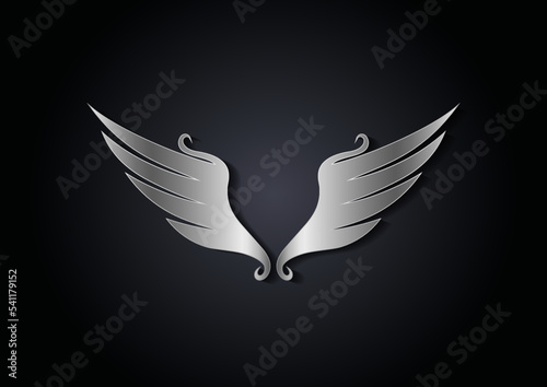 Silver luxury wings vector illustration
