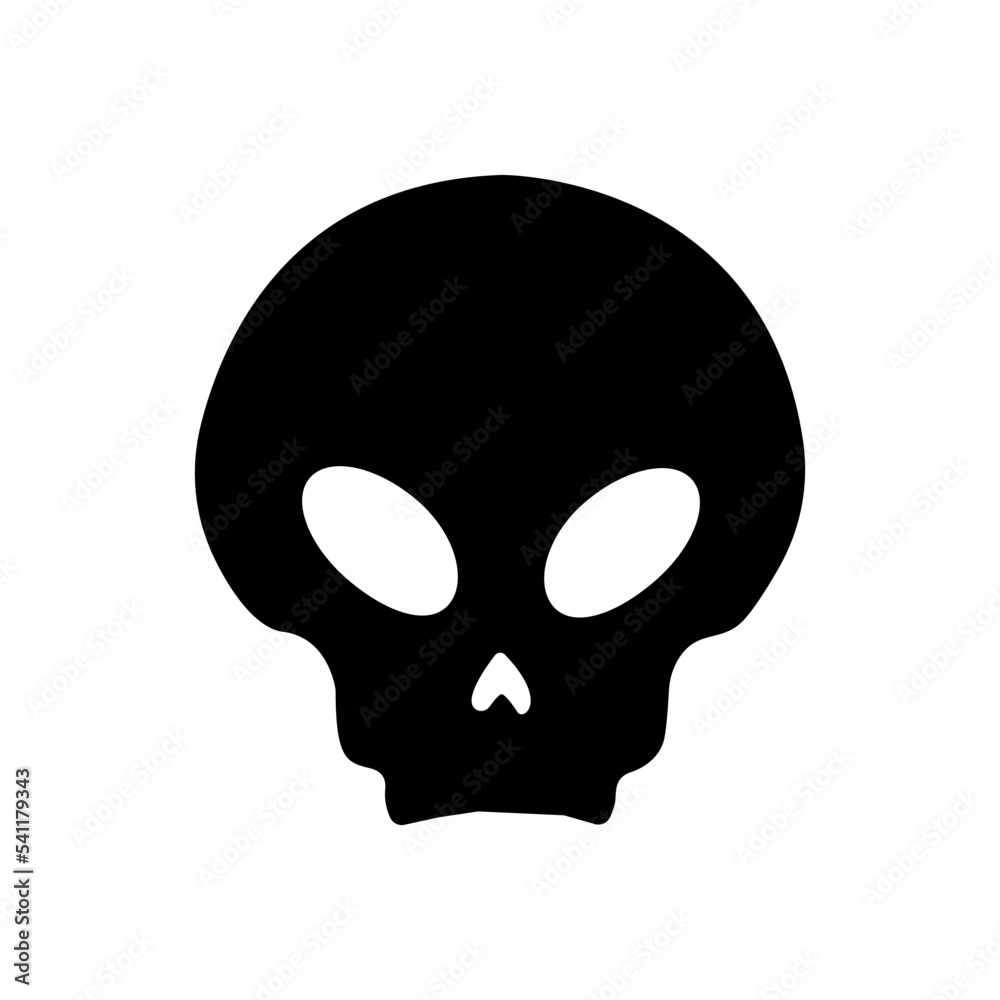Emotions cartoon skull on a white background - Skull with smile Vector illustration.	
