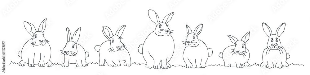 Obraz premium Set of nine rabbits.