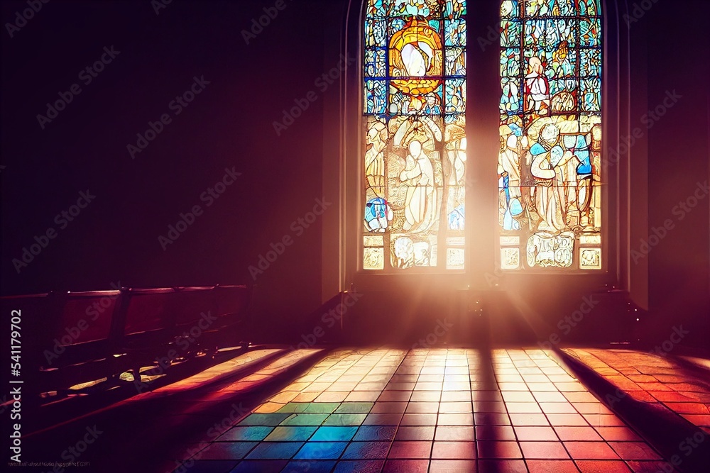 イラスト ステンドグラス 建物 教会 神秘 風景 Stock Illustration | Adobe Stock