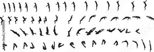 Image sequence of platform diving.