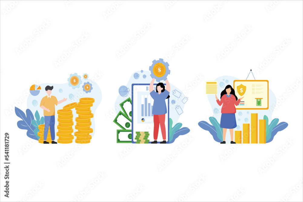 Finance Flat Bundle Design Illustration Finance Flat Bundle Design Illustration