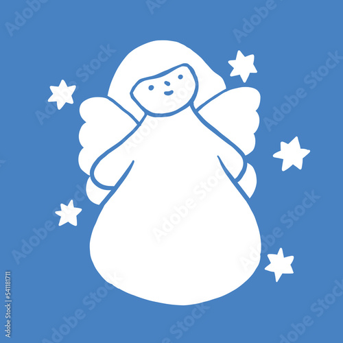 christmas baby angel from the choir of angels smile and fly in the sky among the stars
