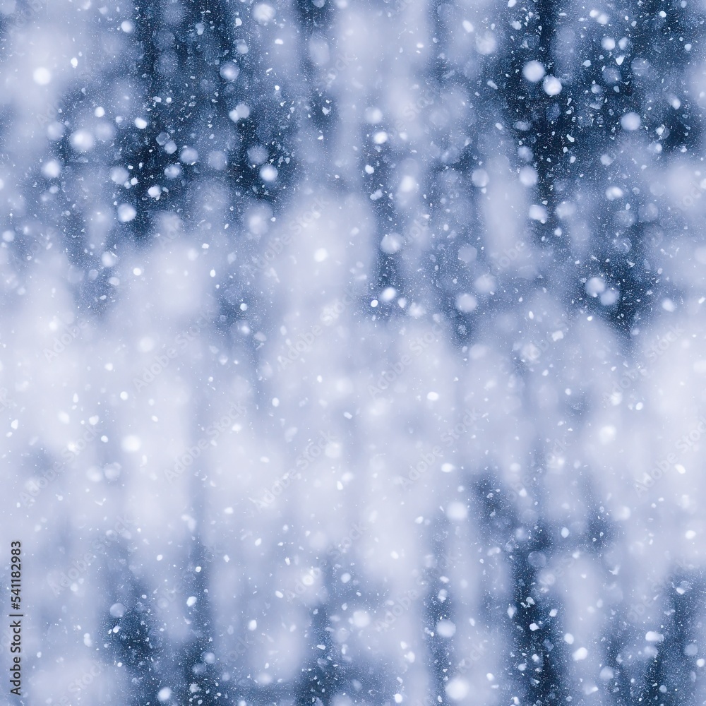 Snow background. Snowfall seamless pattern Digital illustration