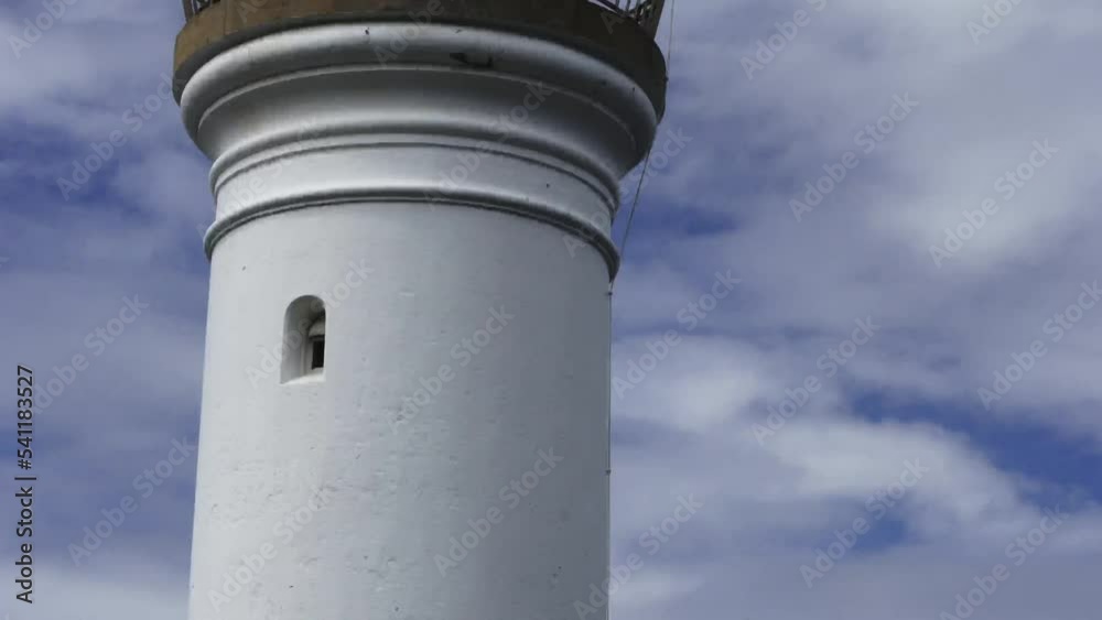Camera pans from bottom to top of lighthouse Camera pans from bottom to top of lighthouse