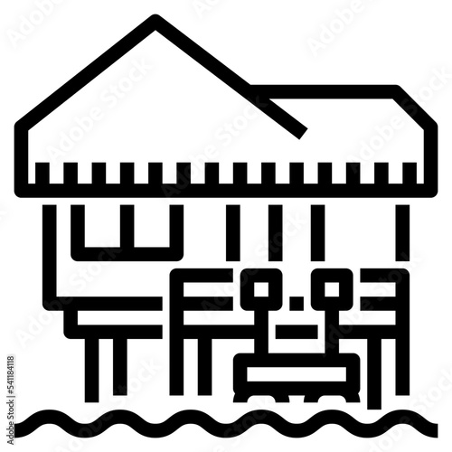 bungalow line icon