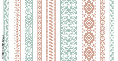 Embroidery ribbon vector patterns, lace seamless border, fashion edge stripes.