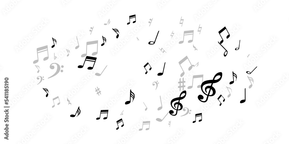 Music notes cartoon vector pattern. Symphony Music notes cartoon vector pattern. Symphony