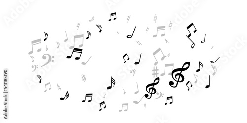 Music notes cartoon vector pattern. Symphony