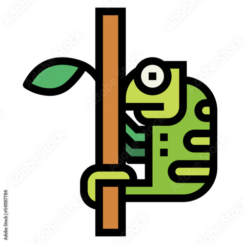 chameleon filled outline icon style