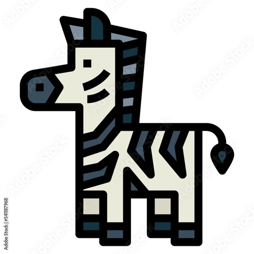 zebra filled outline icon style