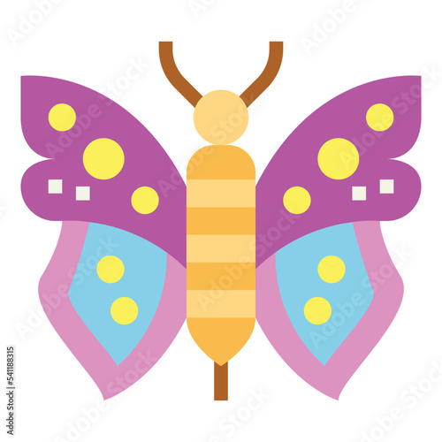 Butterfly flat icon style