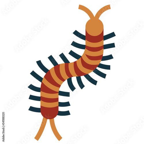 centipede flat icon style