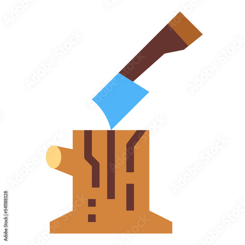 deforestation flat icon style