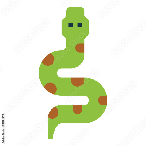 snake flat icon style