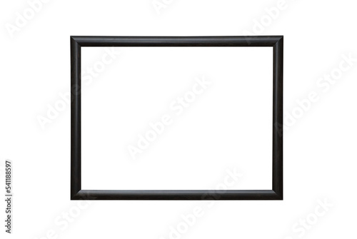 Empty blank black photo frame in PNG isolated on transparent background