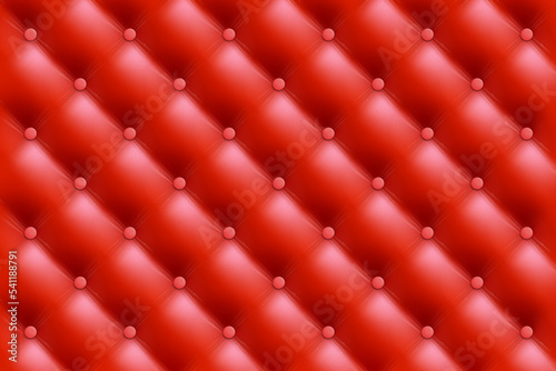 Vintage red leather or fabric upholstery chester.