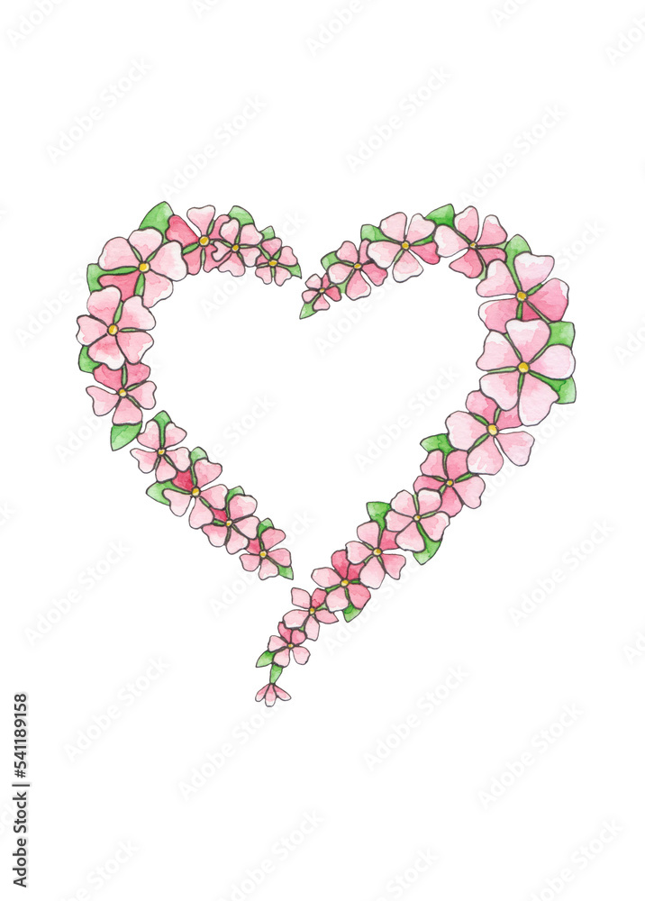 gentle light pink heart of spring flowers for card design
 holiday and wedding invitations in a romantic mood