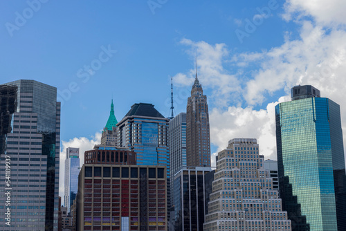 Beautiful view of New York architecture with skyscrapers. USA.