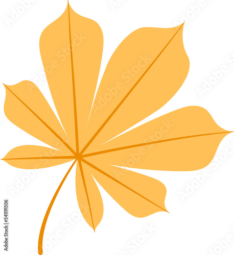 Autumn chestnut leaf. Flat vector illustration.