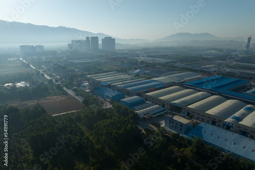 Aerial view of rural landscape in guangdong province China