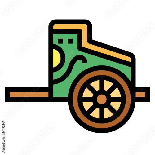 chariot filled outline icon style