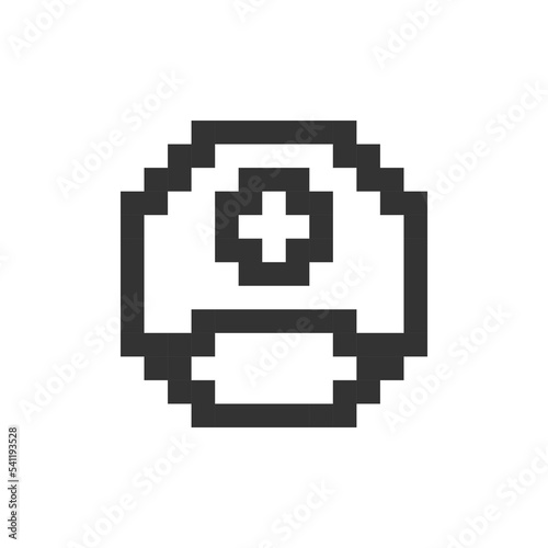 Select contact photo pixelated ui icon. Put picture on profile. Assign caller image. Editable 8bit graphic element. Outline isolated vector user interface image for web, mobile app. Retro style