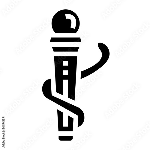 rod of asclepius glyph icon style