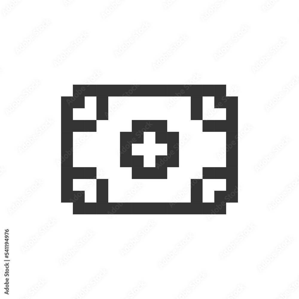 Banknote pixelated ui icon. Paper money and cash. Financial transaction. Economic exchange. Editable 8bit graphic element. Outline isolated vector user interface image for web, mobile app. Retro style Banknote pixelated ui icon. Paper money and cash. Financial transaction. Economic exchange. Editable 8bit graphic element. Outline isolated vector user interface image for web, mobile app. Retro style