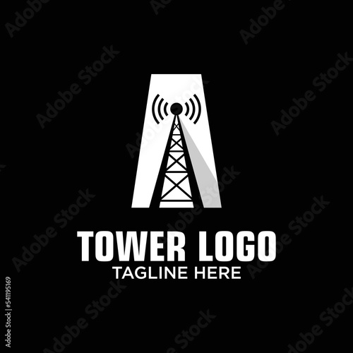 Letter A Tower Logo Design Template Inspiration, Vector Illustration.