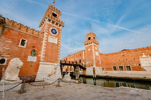 Bottom view of entrance to the former shipyard of the Venice Arsenal (Arsenale di Venezia) photo