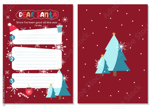 Christmas wish list page template. Cute Christmas planner.