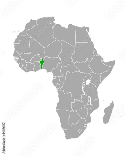Karte von Benin in Afrika