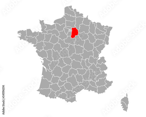 Karte von Seine-et-Marne in Frankreich