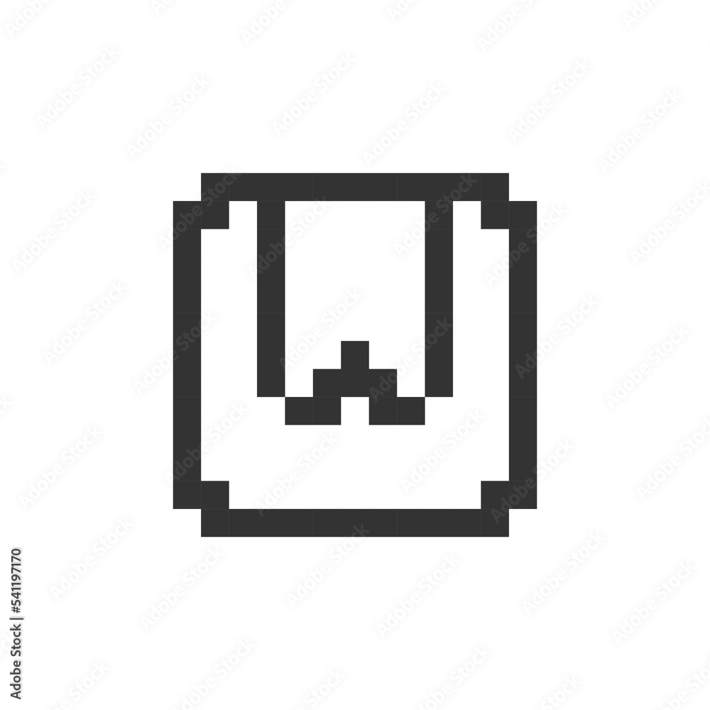 Parcel pixelated ui icon. Order delivery online. E commerce site. End-to-end tracking. Editable 8bit graphic element. Outline isolated vector user interface image for web, mobile app. Retro style