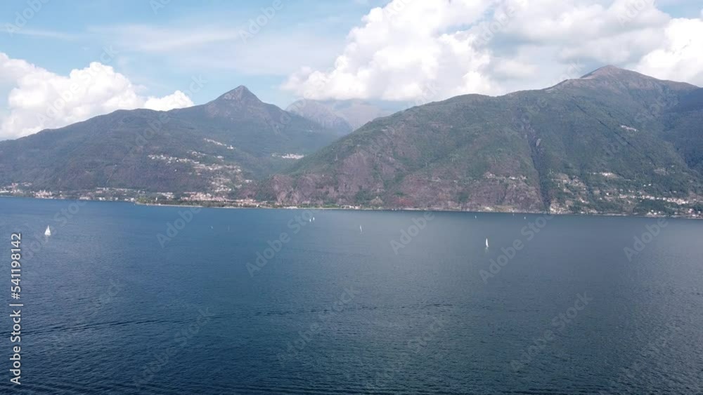 Fly over lake como with drone Fly over lake como with drone
