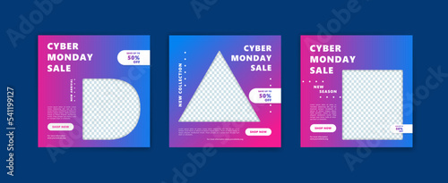 Social media post banner gradient for cyber monday sales