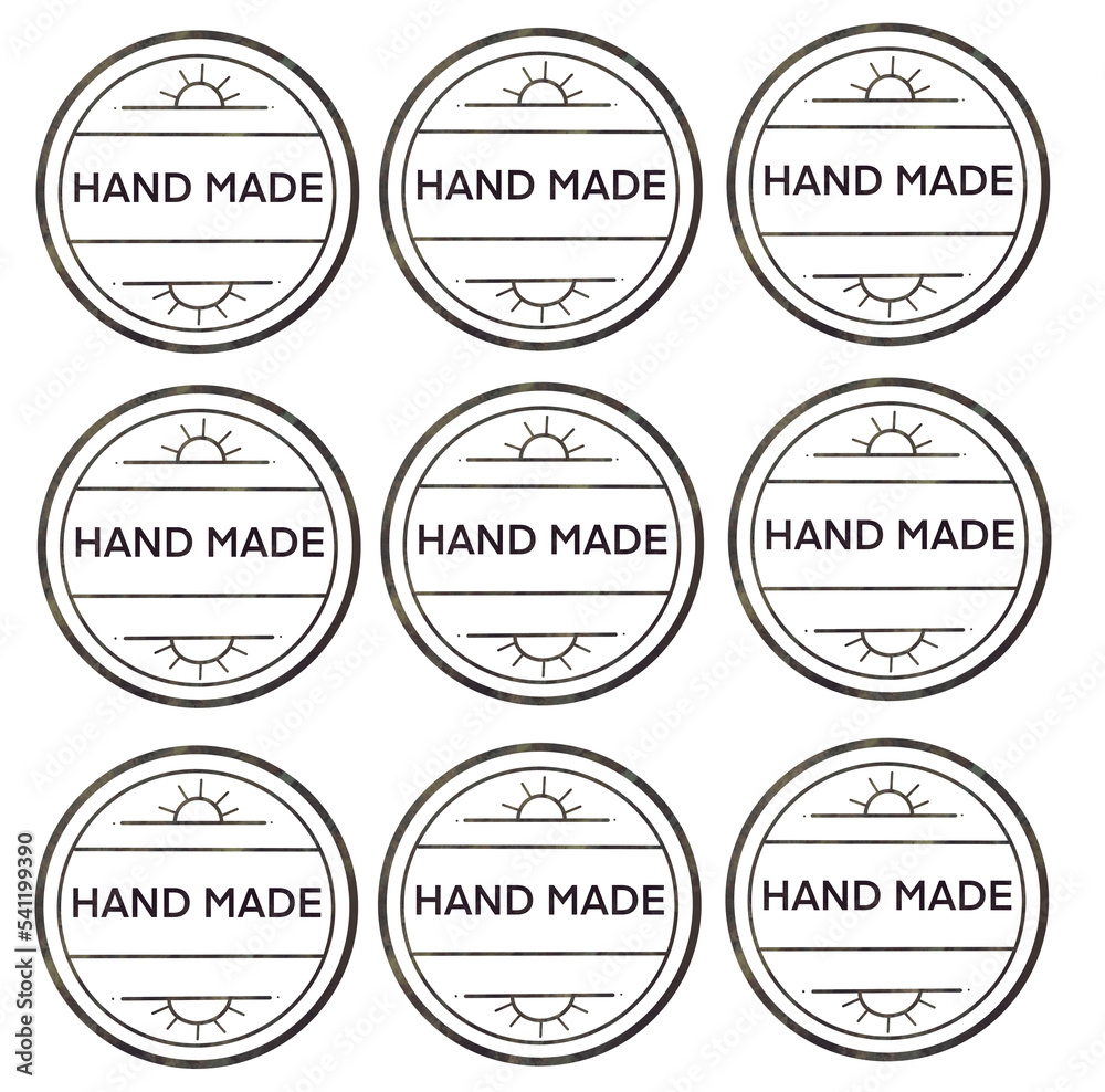 Stamp handmade.100% handmade.Template,layout,background for handmade products.Print quality.Stamp,symbol handmade.