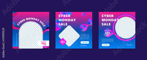 Social media post banner gradient for cyber monday sales