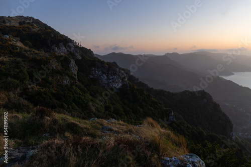 Layer of mountain in Port Hills area, Christchurch, New Zealand.