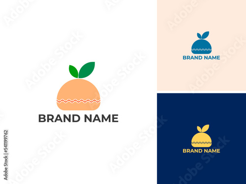 Wallpaper Mural ABSTRACT ILLUSTRATION BURGER WITH LEAF LOGO ICON VECTOR FOR YOUR BUSINESS Torontodigital.ca