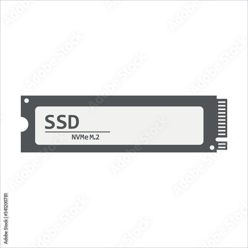 SSD NVMe M.2. Solid-state driver sign. Computer equipment illustration vector