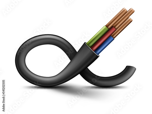 3D Infinity Shape Flexible Wire Electrical Cable