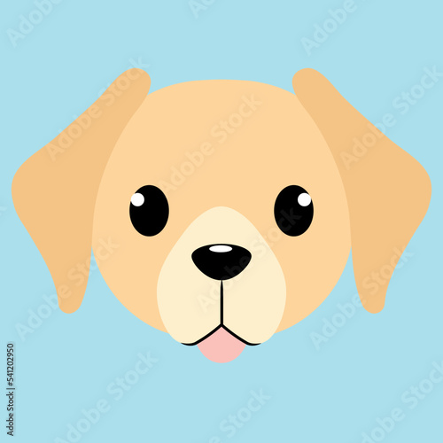 Golden retriever head illustration in flat style