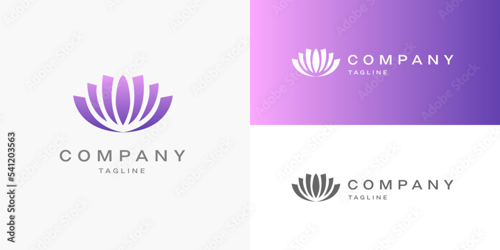 Lotus Lily Water Flower Blossom Bloom Logo Design Concept Vector Template for Spa Beauty Clinic Body Self Care Brand Business Company