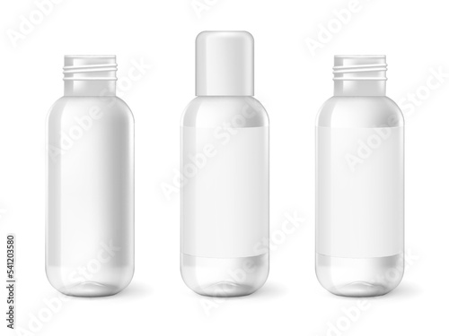 3D Plastic Cosmetic Bottle With Transparent Cap