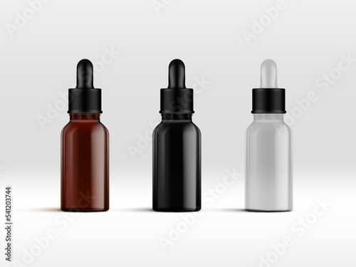3D Cosmetic Essential Oil Dropper Glass Bottle