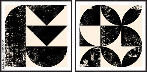 Abstract geometric poster and wall painting, graphic geometric shapes elements, living room poster, wall decoration. Modern Abstract Painting Artwork. Contemporary art.