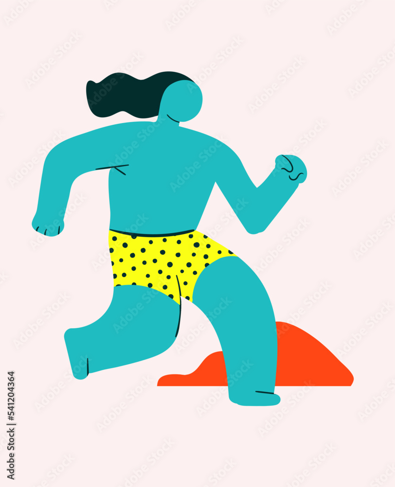 Sports - person running, minimalist flat style vector