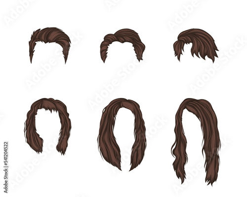 Womens and mens wigs template set
